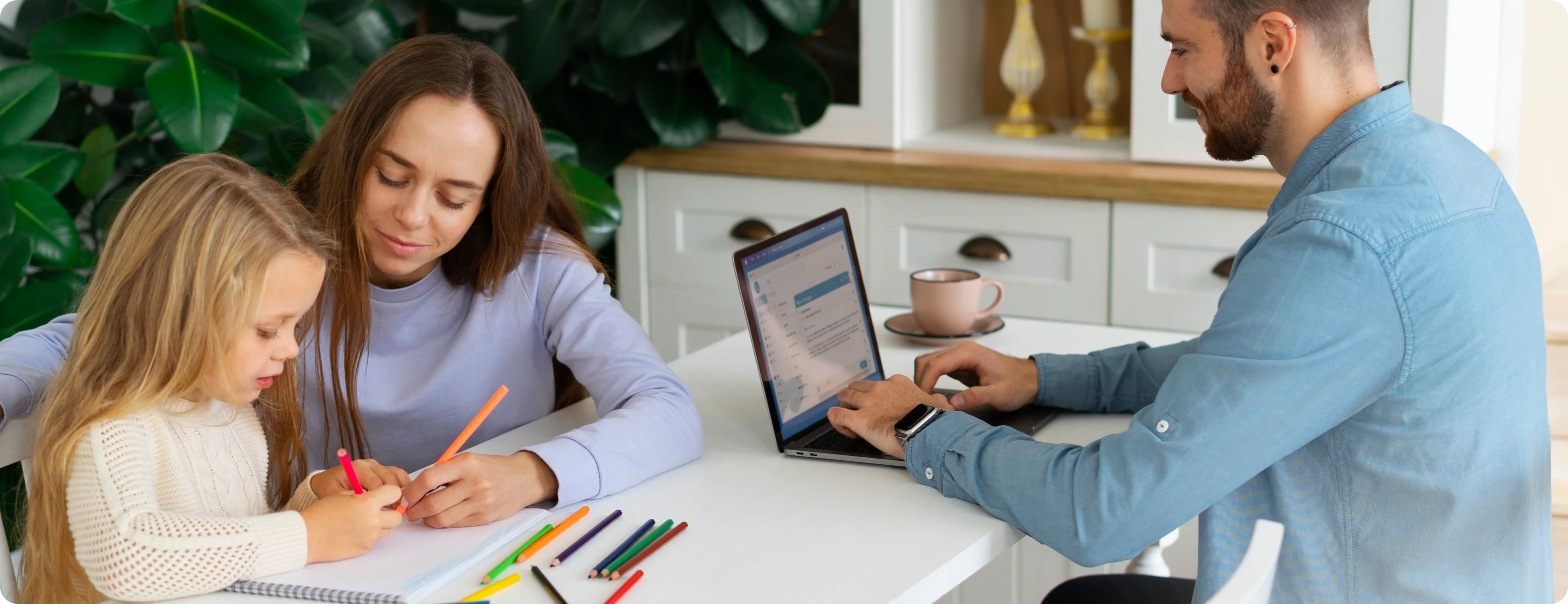 Excited students doing homework